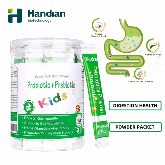 Prebióticos y probióticos en polvo para la salud inmune para el sistema digestivo